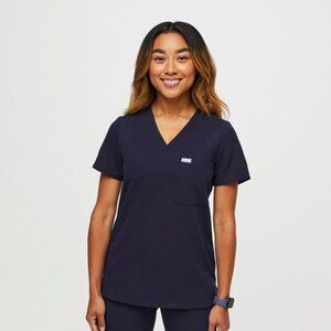 Figs Navy Scrub Top